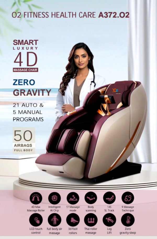 O2 Fitness Health Care A372.O2 Smart Luxury 4D Massage Chair - Image 2